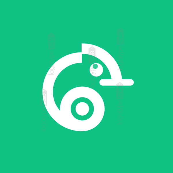 chameleon logo mini white » Logotype Sale