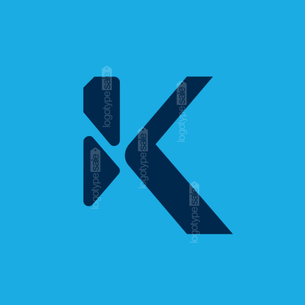 letter logo design k mini blue 02 » Logotype Sale