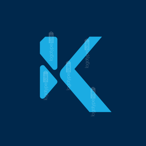 letter logo design k mini blue » Logotype Sale